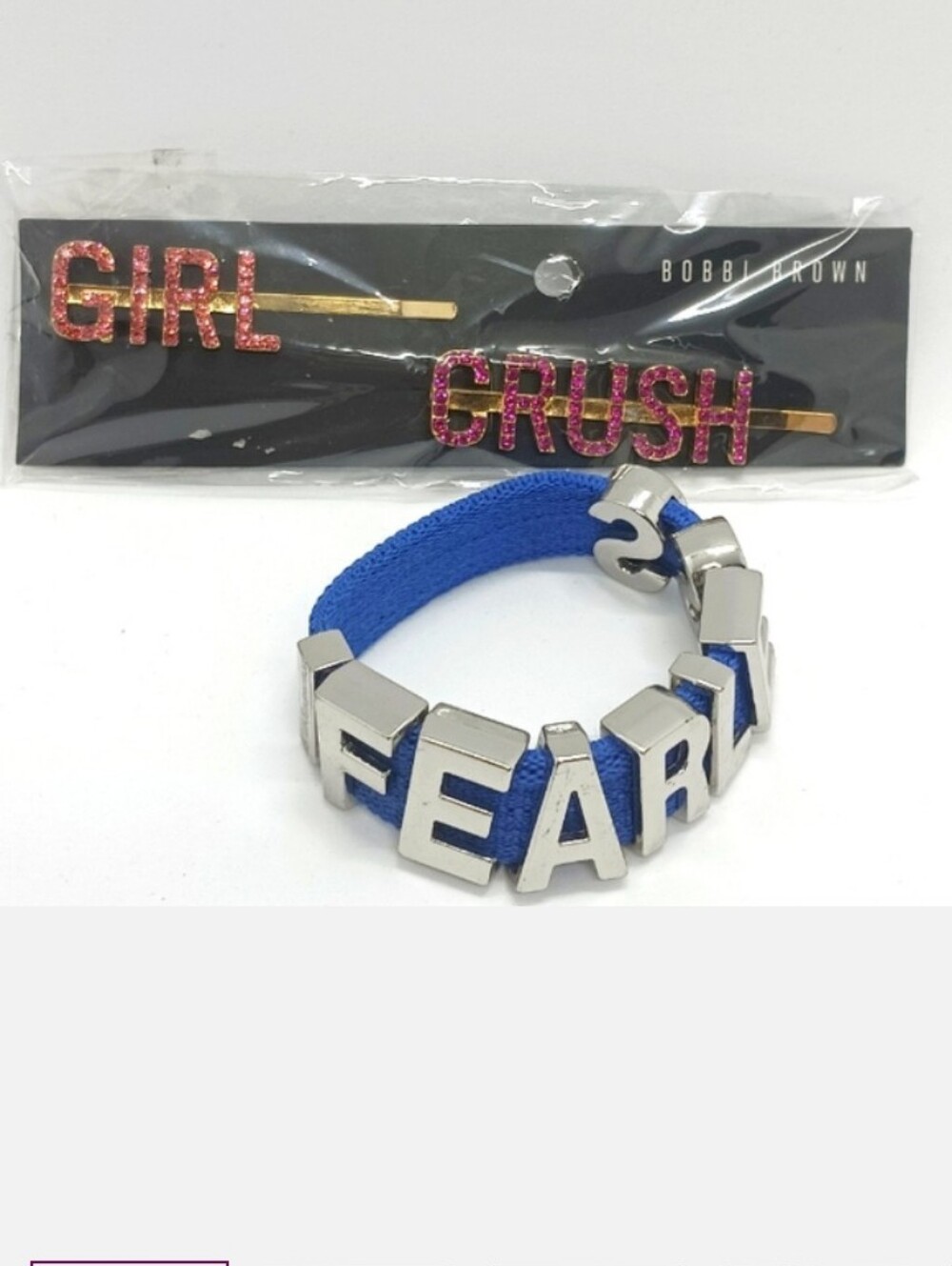 BCBG + Bobbi Brown - Spellout Bracelet & Hair Pins Festival Rave Girl Boss
